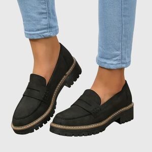 Black Loafers for Women, Size 8